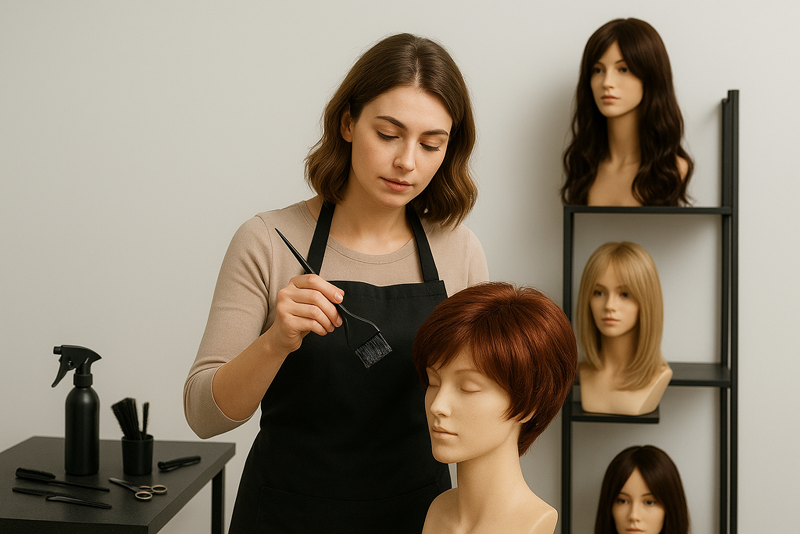 Услуги по окрашиванию, укладке и стрижке изделий